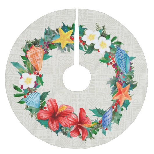 Mele Kalikimaka Hawaiian Kerstmis Wreath Kerstboom Rok (Voorkant)