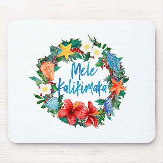 Mele Kalikimaka Hawaiian Kerstmis Wreath Muismat (Voorkant)