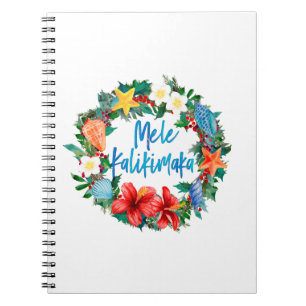 Mele Kalikimaka Hawaiian Kerstmis Wreath Notitieboek