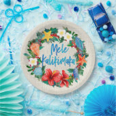 Mele Kalikimaka Hawaiian Kerstmis Wreath Papieren Bordje (Feest)