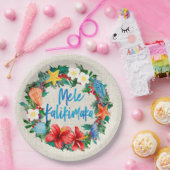 Mele Kalikimaka Hawaiian Kerstmis Wreath Papieren Bordje (Feest)