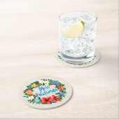 Mele Kalikimaka Hawaiian Kerstmis Wreath Ronde Kartonnen Onderzetter (Insitu)