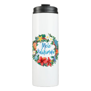 Mele Kalikimaka Hawaiian Kerstmis Wreath Thermosbeker