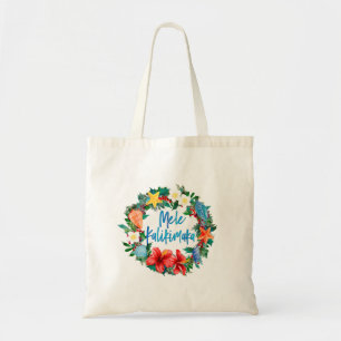 Mele Kalikimaka Hawaiian Kerstmis Wreath Tote Bag