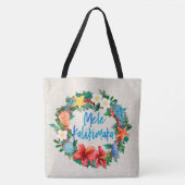 Mele Kalikimaka Hawaiian Kerstmis Wreath Tote Bag (Voorkant)