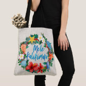 Mele Kalikimaka Hawaiian Kerstmis Wreath Tote Bag (Dichtbij)