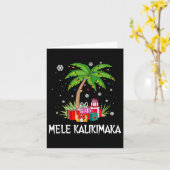 Mele Kalikimaka Hawaiian Kerstpalm Famil Kaart (Gele Bloem)