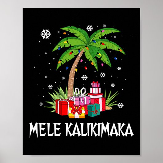 Mele Kalikimaka Hawaiian Kerstpalm Famil Poster (Voorkant)