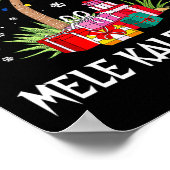 Mele Kalikimaka Hawaiian Kerstpalm Famil Poster (Hoek)