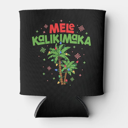 Mele Kalikimaka Hawaiian Kerstpalmboom Licht Blikjeskoeler (Voorkant)