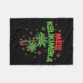 Mele Kalikimaka Hawaiian Kerstpalmboom Licht Fleece Deken (Voorkant (Horizontaal))