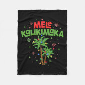 Mele Kalikimaka Hawaiian Kerstpalmboom Licht Fleece Deken (Voorkant)