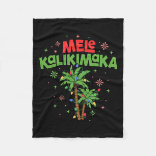 Mele Kalikimaka Hawaiian Kerstpalmboom Licht Fleece Deken