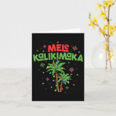 Mele Kalikimaka Hawaiian Kerstpalmboom Licht Kaart (Gele Bloem)