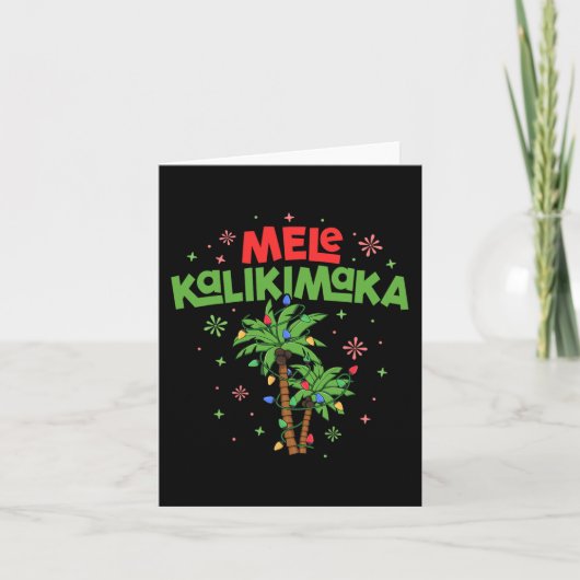 Mele Kalikimaka Hawaiian Kerstpalmboom Licht Kaart (Voorkant)