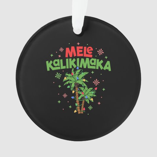 Mele Kalikimaka Hawaiian Kerstpalmboom Licht Ornament (voorkant)