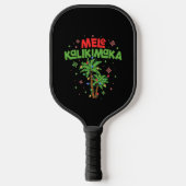 Mele Kalikimaka Hawaiian Kerstpalmboom Licht Pickleball Paddle (Voorkant)