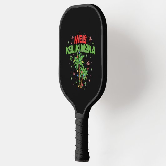 Mele Kalikimaka Hawaiian Kerstpalmboom Licht Pickleball Paddle (Links)
