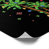 Mele Kalikimaka Hawaiian Kerstpalmboom Licht Poster (Hoek)
