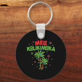 Mele Kalikimaka Hawaiian Kerstpalmboom Licht Sleutelhanger (Voorkant)