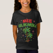 Mele Kalikimaka Hawaiian Kerstpalmboom Licht T-shirt (Voorkant)