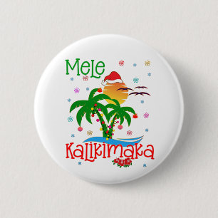 Mele Kalikimaka Hawaiian Merry Kerstmis Aloha Ronde Button 5,7 Cm