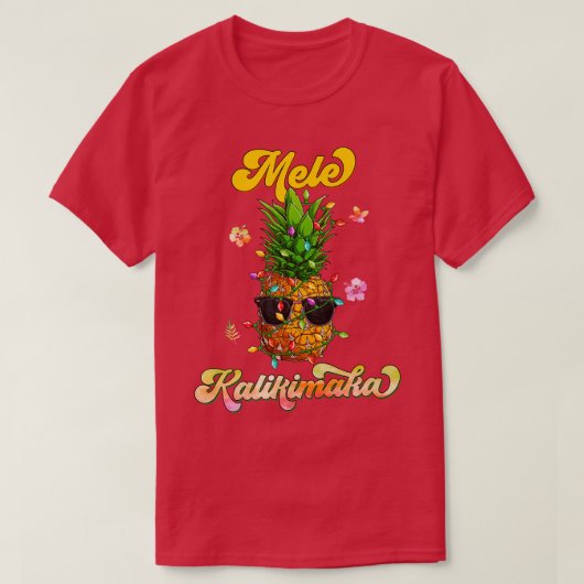 Mele Kalikimaka Hawaiian Merry Kerstmis Hawaii T-shirt (Design voorkant)