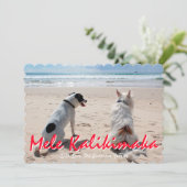 Mele Kalikimaka Hawaiian Pensed Script Foto Feestdagenkaart (Staand voorkant)