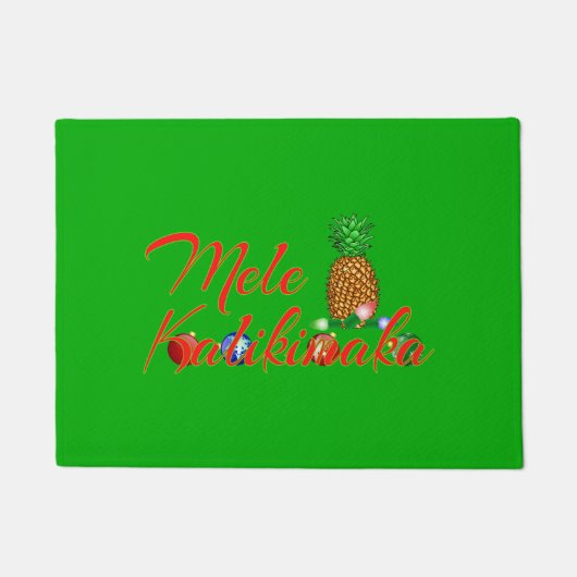 Mele Kalikimaka Hawaiian Pineapple Deurmat (Voorkant)