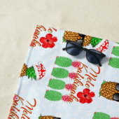 Mele Kalikimaka Hawaiian Pineapple Merry Christmas Strandlaken (In situ)