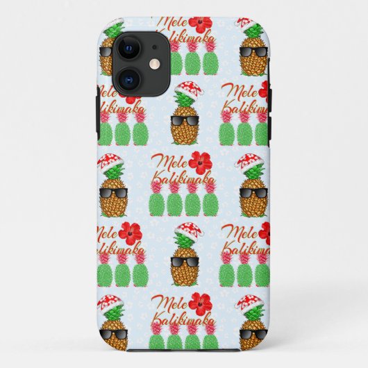 Mele Kalikimaka Hawaiian Pineapple Merry Kerstmis Case-Mate iPhone Case (Achterkant)