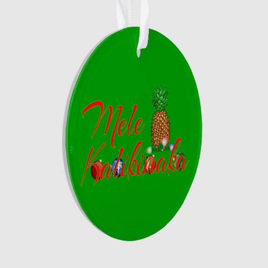 Mele Kalikimaka Hawaiian Pineapple Ornament (voorkant)