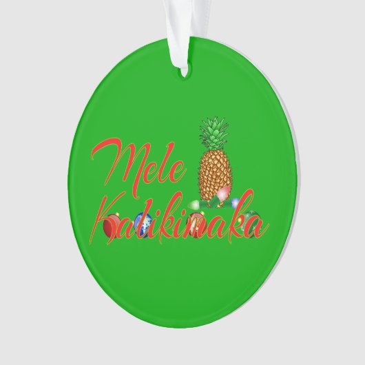Mele Kalikimaka Hawaiian Pineapple Ornament (voorkant)