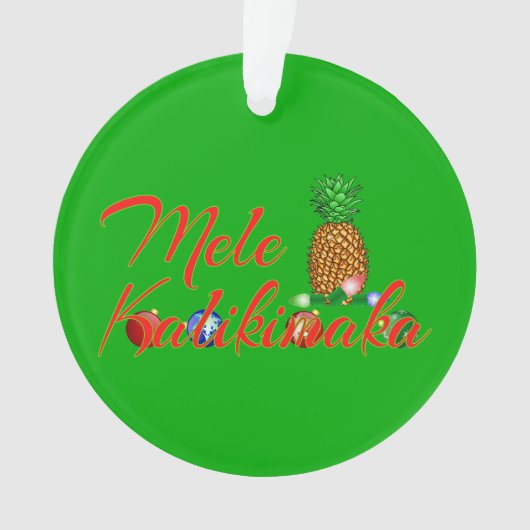 Mele Kalikimaka Hawaiian Pineapple Ornament (voorkant)