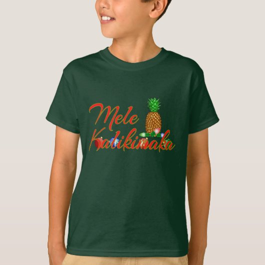 Mele Kalikimaka Hawaiian Pineapple T-shirt (Voorkant)