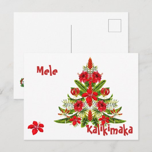 Mele Kalikimaka Hawaiian Post Kaart (Voorkant / Achterkant)