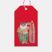 Mele Kalikimaka Hawaiian Santa Cadeaulabel (Voorkant)