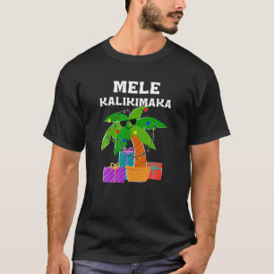 Mele Kalikimaka Hawaiian T-shirt Palm Tree L