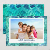 MELE KALIKIMAKA HAWAIIAN TROPICAL BEACH FOTO FEESTDAGENKAART (Voorkant / Achterkant)