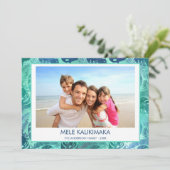 MELE KALIKIMAKA HAWAIIAN TROPICAL BEACH FOTO FEESTDAGENKAART (Staand voorkant)