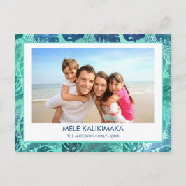 MELE KALIKIMAKA HAWAIIAN TROPICAL BEACH FOTO FEESTDAGENKAART