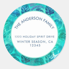 MELE KALIKIMAKA HAWAIIAN TROPICAL BEACH RONDE STICKER