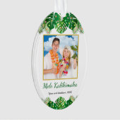Mele Kalikimaka Hawaiian Tropical Christmas Foto Ornament (voorkant)