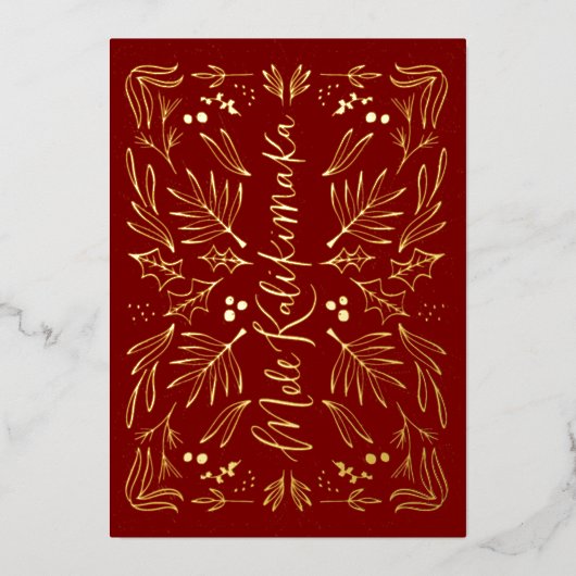 Mele Kalikimaka Hawaiian Tropical Christmas Kaart (Voorkant)