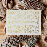Mele Kalikimaka Hawaiian Tropical Christmas Kaart<br><div class="desc">Vier het seizoen met onze vakantie met originele kunstwerken van folie belettering en gebladerte - de perfecte manier om een groet aan uw familie en vrienden te personaliseren.</div>