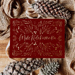 Mele Kalikimaka Hawaiian Tropical Christmas Kaart<br><div class="desc">Vier het seizoen met onze vakantie met originele kunstwerken van folie belettering en gebladerte - de perfecte manier om een groet aan uw familie en vrienden te personaliseren.</div>