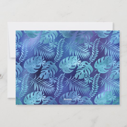 MELE KALIKIMAKA HAWAIIAN TROPISCH BLAUW FOTO FEESTDAGENKAART (Achterkant)