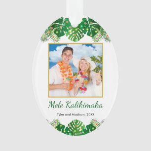 Mele Kalikimaka Hawaiian Tropische kerstfoto Ornament