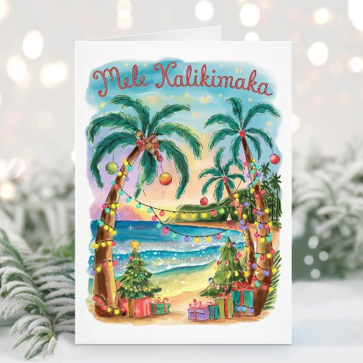 Mele Kalikimaka Hawaiian Vrolijk Kerstfeest Kaart