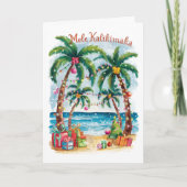 Mele Kalikimaka Hawaiian Vrolijk Kerstfeest Kaart (Voorkant)